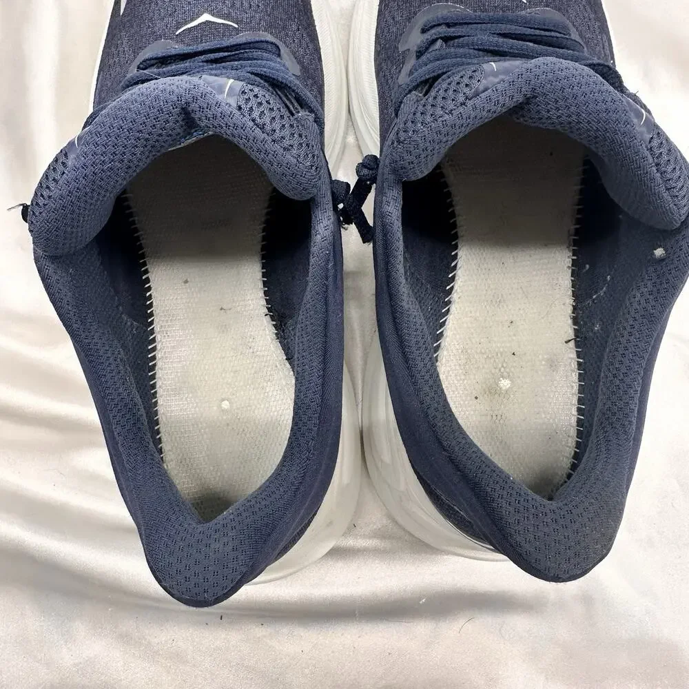 HOKA One One Bondi 9 Varsity Navy White Men's 8.5 D Running Shoes Blue GUC READ